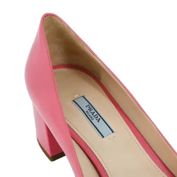 Authentic Pink Prada Patent Leather Block Heels - Picture 6 of 8